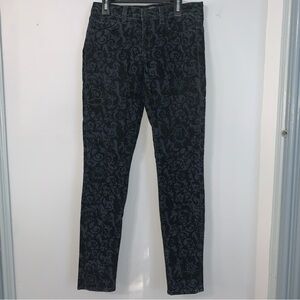J Brand Black Brocade Skinny Leg Jeans Size 26